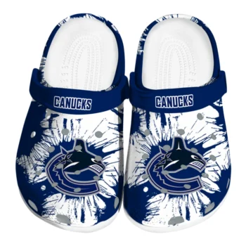 Vancouver Canucks Splatter Graphics Clogs