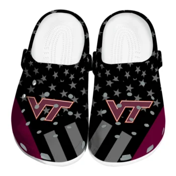 Virginia Tech Hokies Stellar Stripes Theme Clogs