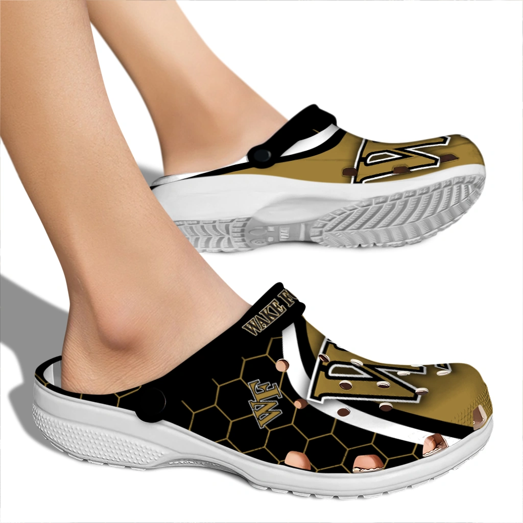 wake-forest-demon-deacons-hexagon-grid-clogs-fashion-forward