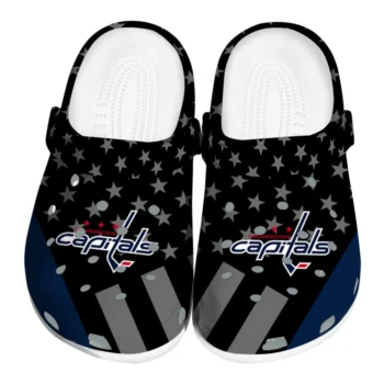Washington Capitals Stellar Stripes Theme Clogs