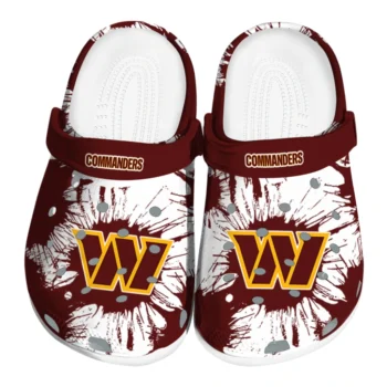 Washington Commanders Splatter Graphics Clogs