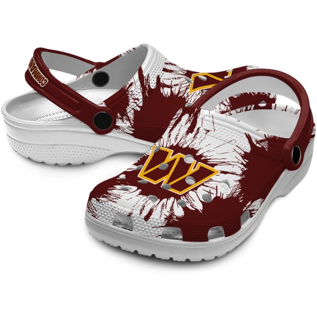 washington-commanders-splatter-graphics-clogs-high-quality