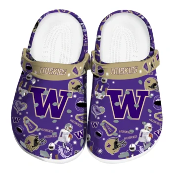 Washington Huskies Football Icons Clogs