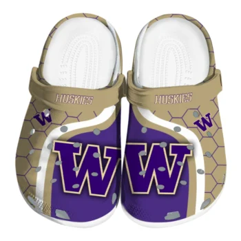 Washington Huskies Hexagon Grid Clogs