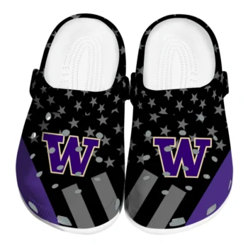 Washington Huskies Stellar Stripes Theme Clogs