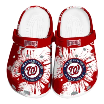 Washington Nationals Splatter Graphics Clogs