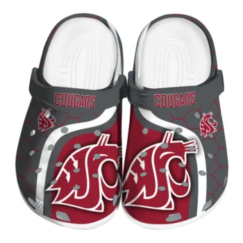 Washington State Cougars Hexagon Grid Clogs