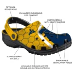west-virginia-mountaineers-hexagon-grid-clogs-best-selling