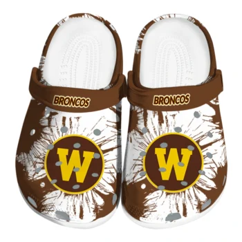 Western Michigan Broncos Splatter Graphics Clogs