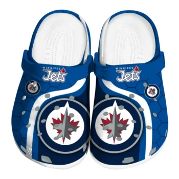 Winnipeg Jets Hexagon Grid Clogs