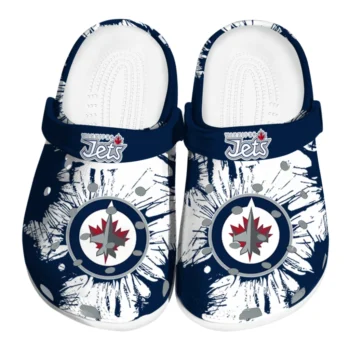 Winnipeg Jets Splatter Graphics Clogs